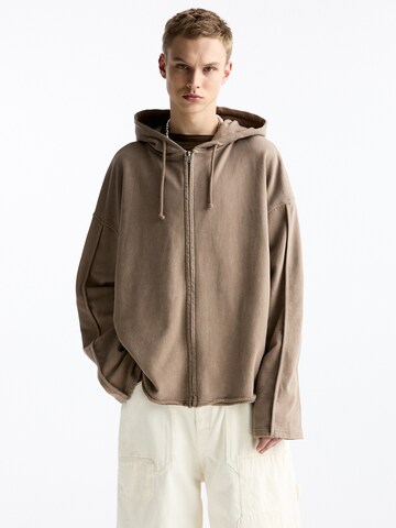 Pull&Bear Sweatjakke i beige: forside