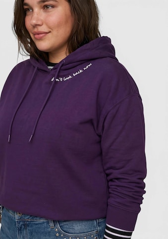 Sweat-shirt QS en violet : devant