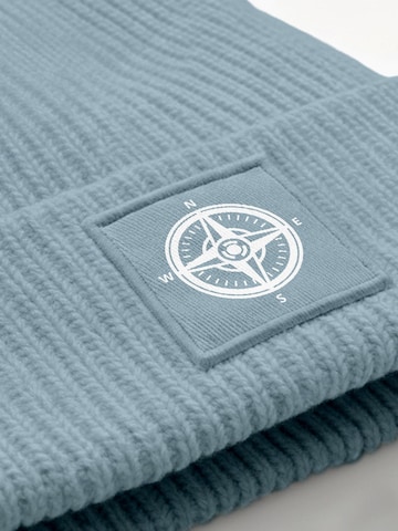 Neverless Mütze 'Kompass' in Blau: Vorderseite