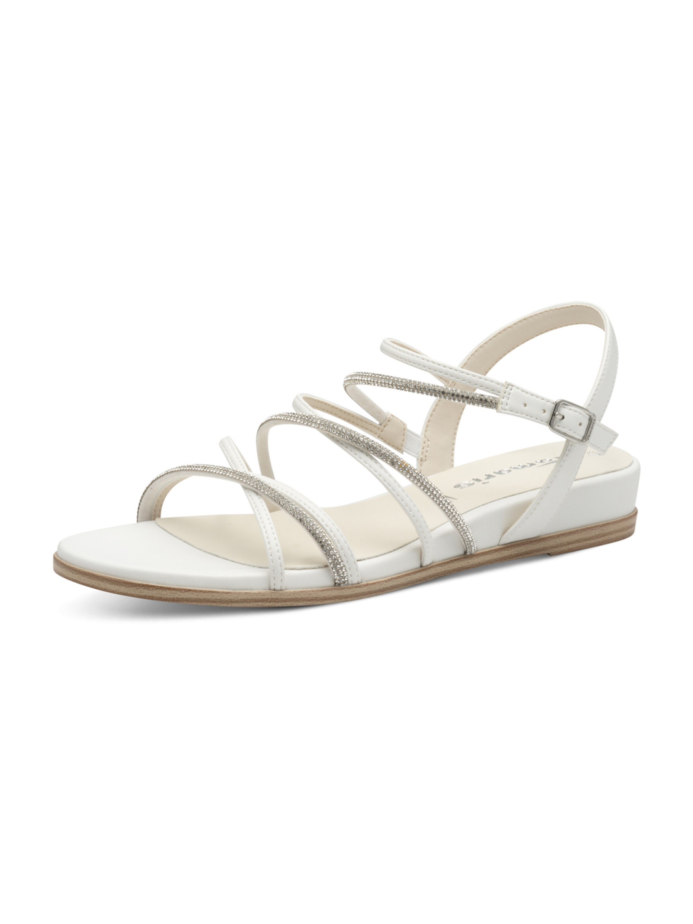Tamaris Sandalen met riem in Wit: voorkant
