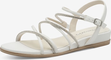 Tamaris Sandalen met riem in Wit: voorkant