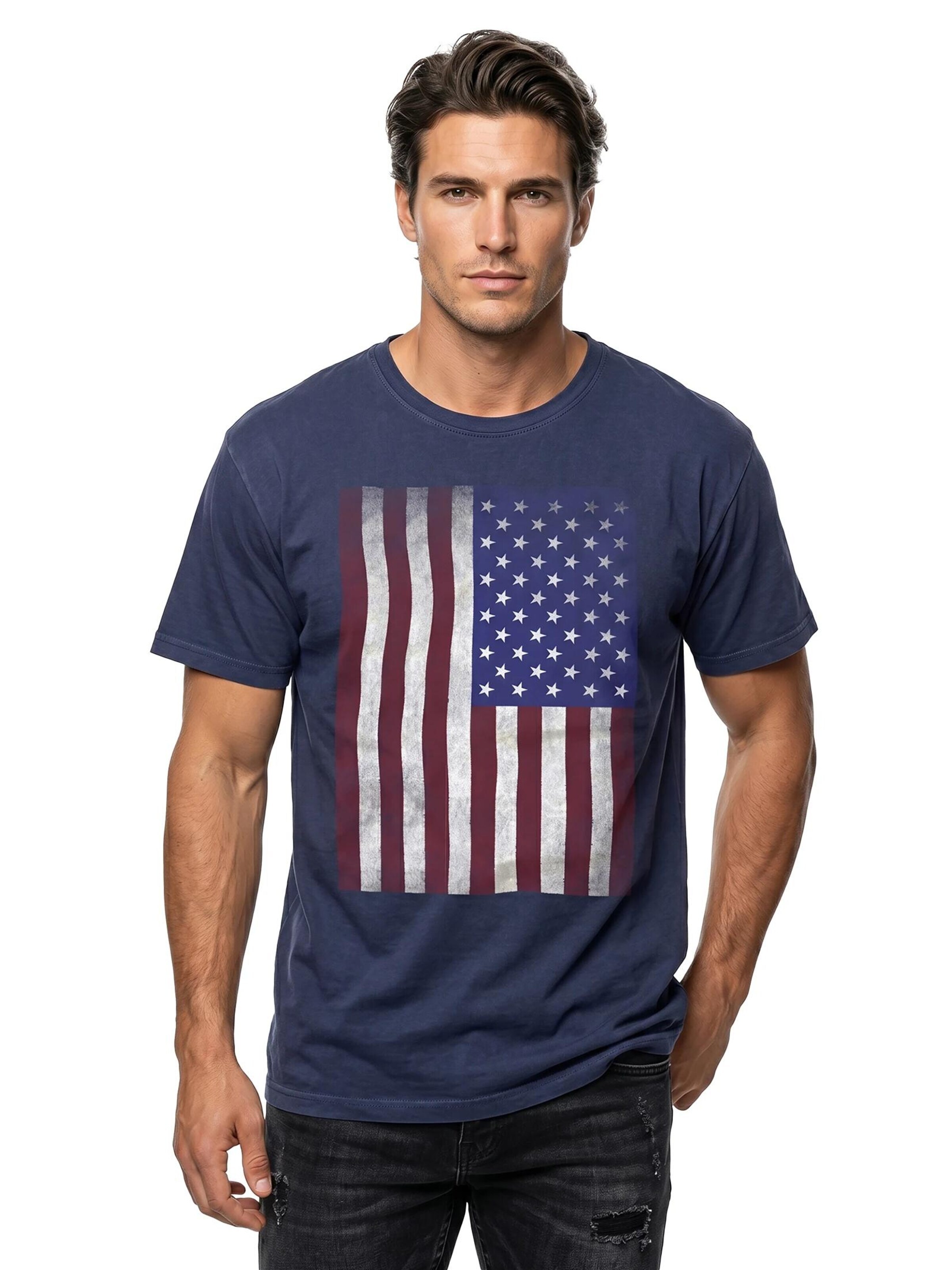 MAKAYA Shirt 'USA Flagge' in Blue