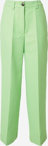 Essentiel Antwerp Wide leg Pleat-Front Pants in Green: front