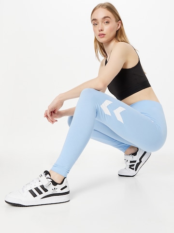 Hummel Skinny Sporthose in Blau