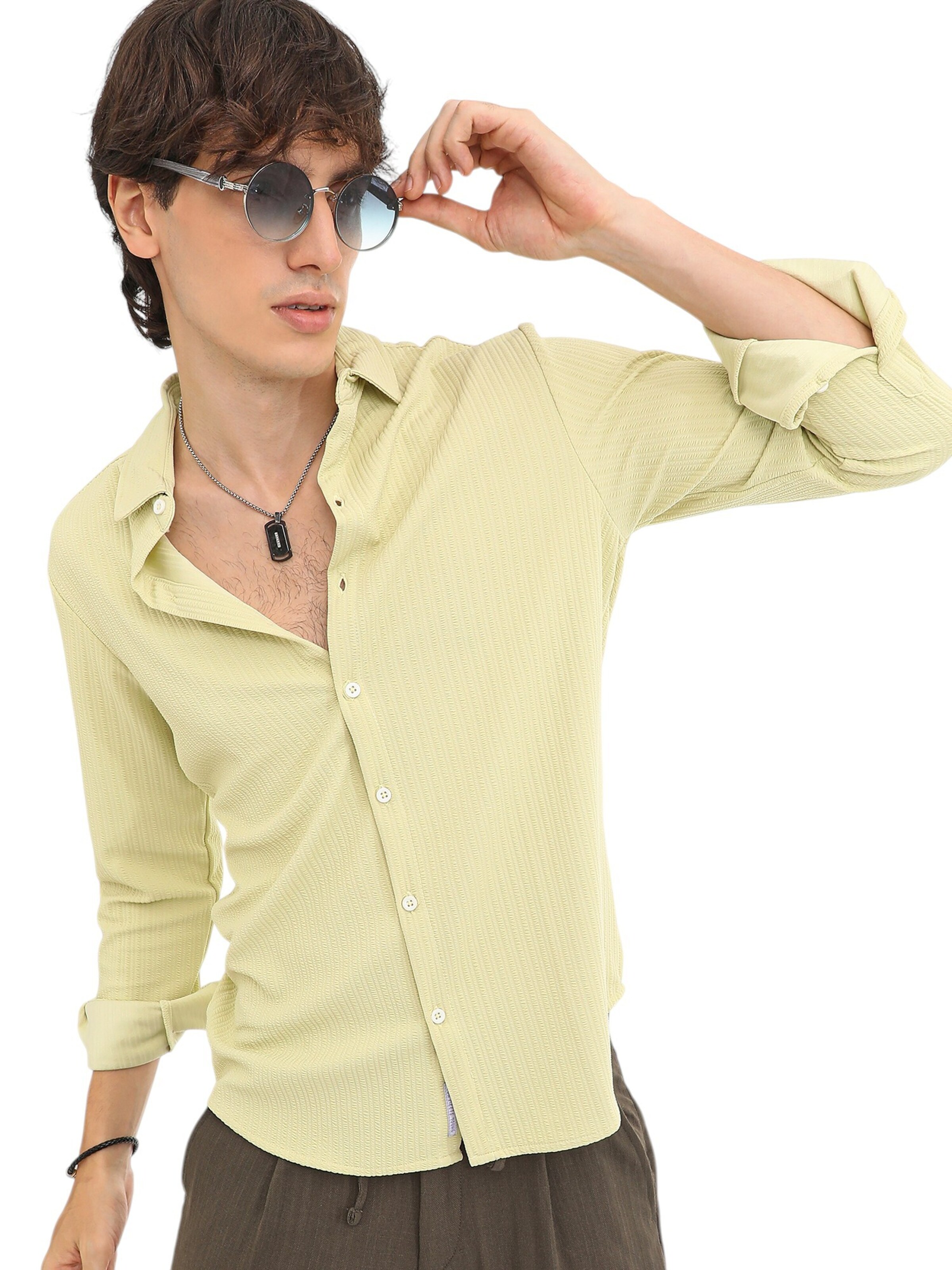 Regular fit Cămașă 'Thomasin' de la Campus Sutra pe verde