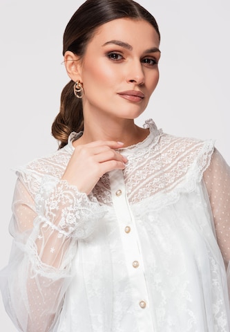 Ombre Blouse in White