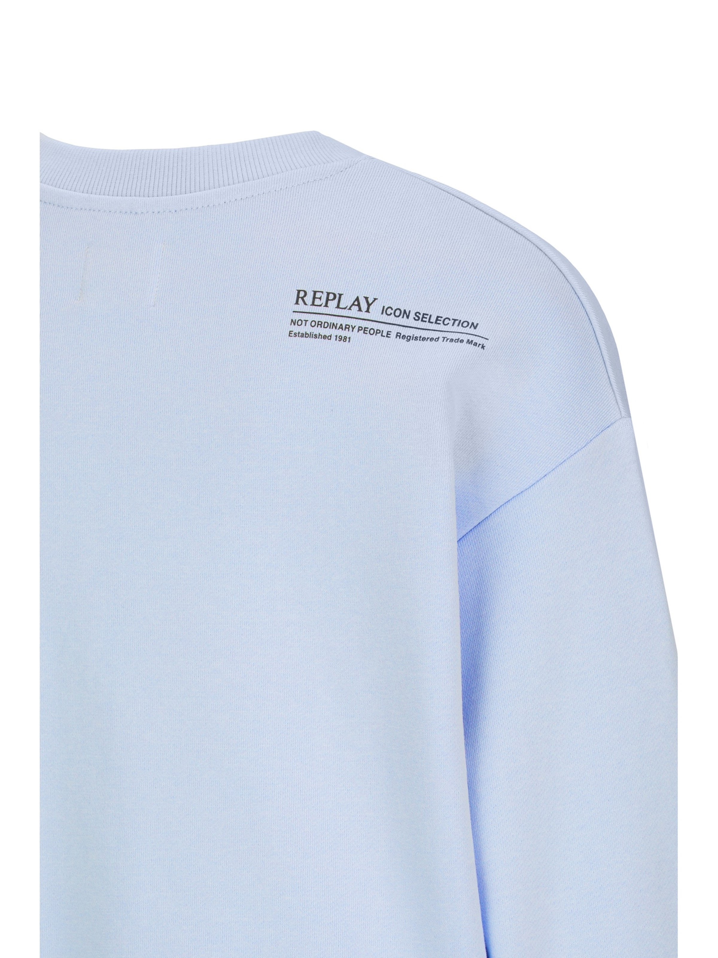 REPLAY Sweatshirt 'Not Ordinary People' in Blauw