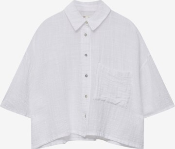 Pull&Bear Blouse in Wit: voorkant