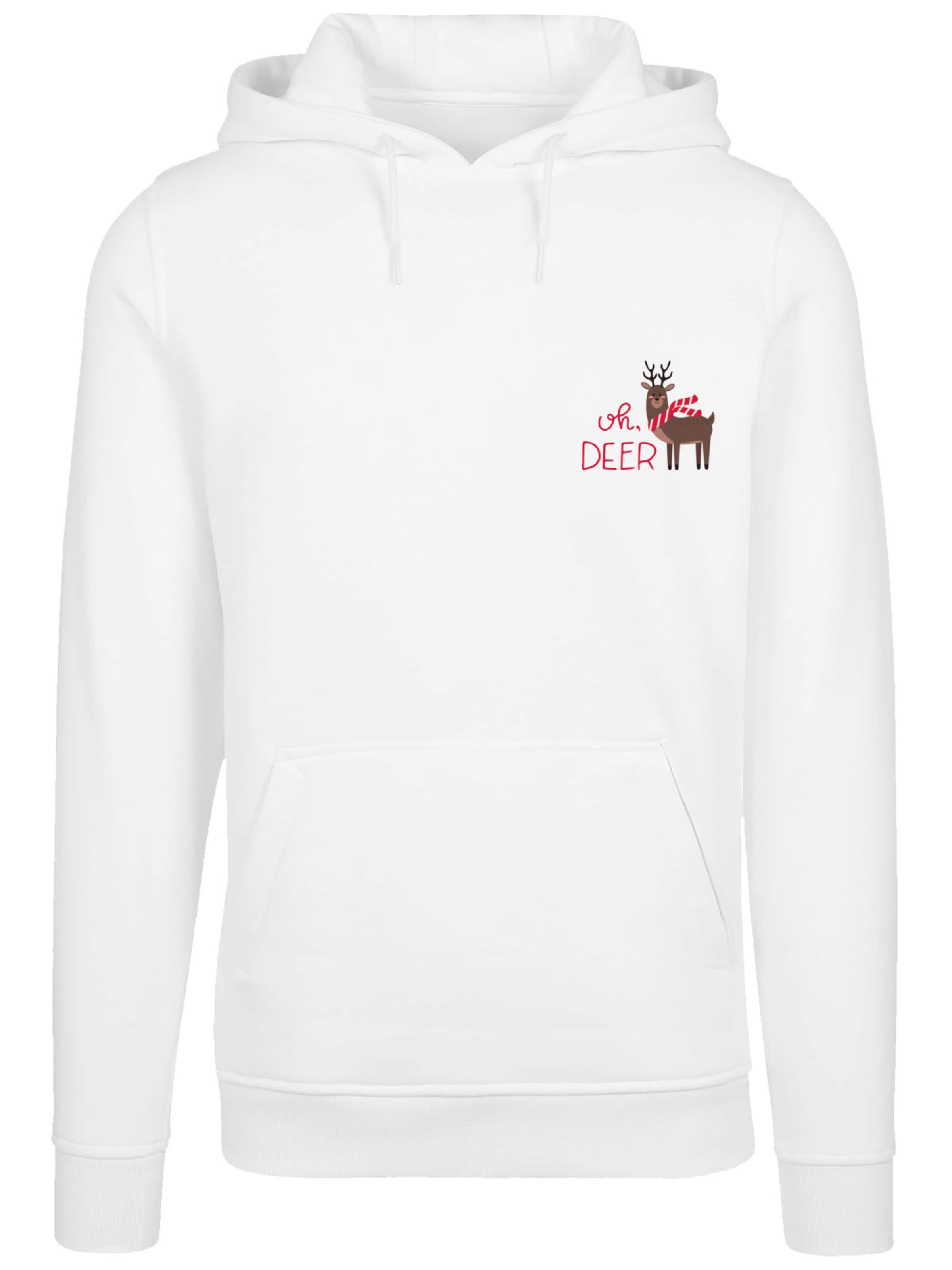Sweat-shirt 'Christmas Deer' F4NT4STIC en blanc : devant