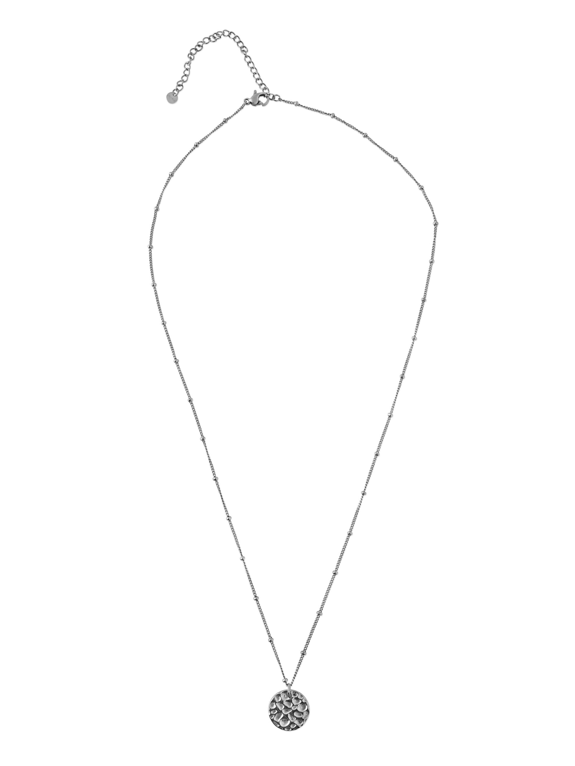 Akitsune Necklace 'Luminous' in Silver: front