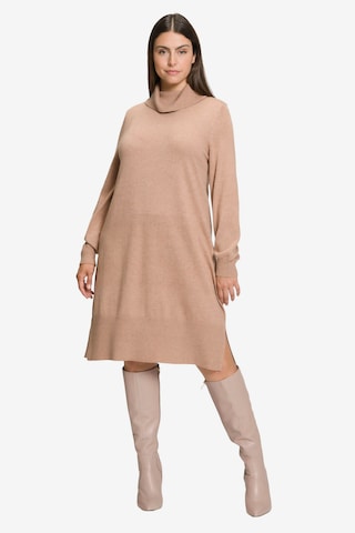 Ulla Popken Knitted dress in Beige: front