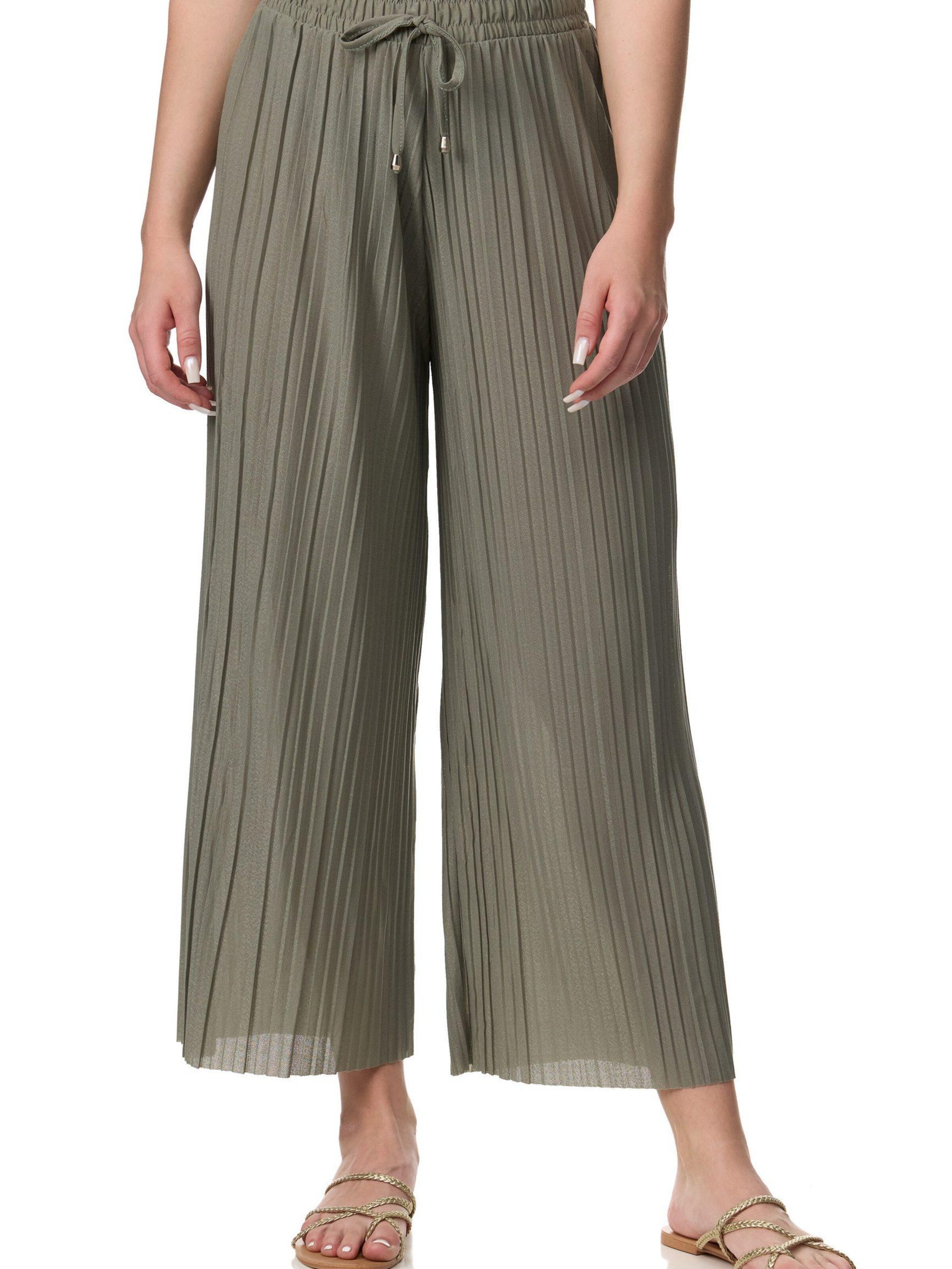 Worldclassca Bügelfaltenhose 'Damen Plissee Sommer Hose'‌‌‌‌‌‌‌‌ in Grün: Vorderseite