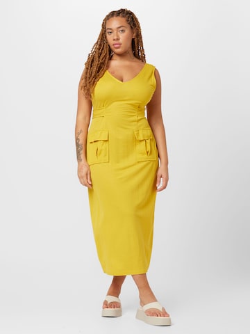 Warehouse Curve Dress in Yellow: front