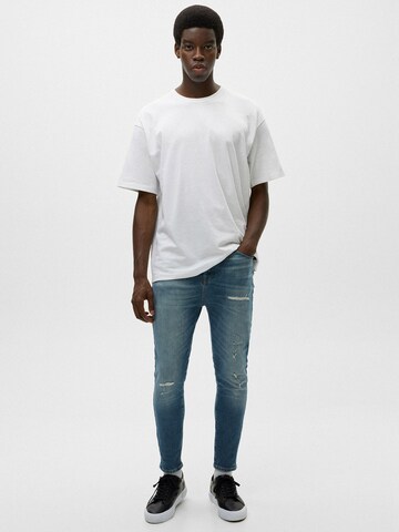 Pull&Bear Skinny Farmer - kék: elől