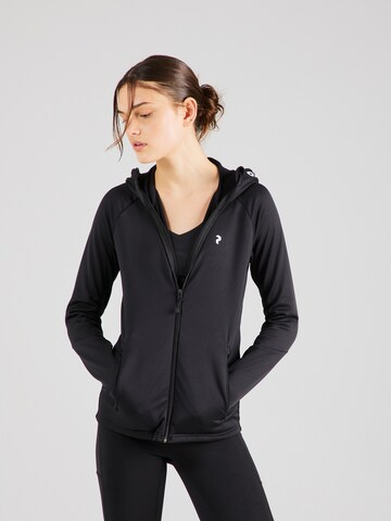 PEAK PERFORMANCE Bluza rozpinana sportowa 'Rider' w kolorze czarny: przód