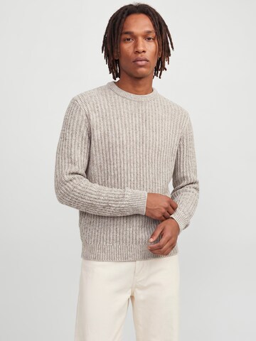JACK & JONES Pullover 'JJJAXON' in Weiß: Vorderseite