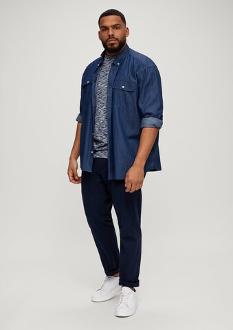 s.Oliver Men Tall Sizes Shirt in Blue