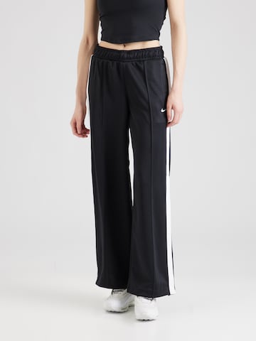 Nike Sportswear Wide leg Trousers in Black: front