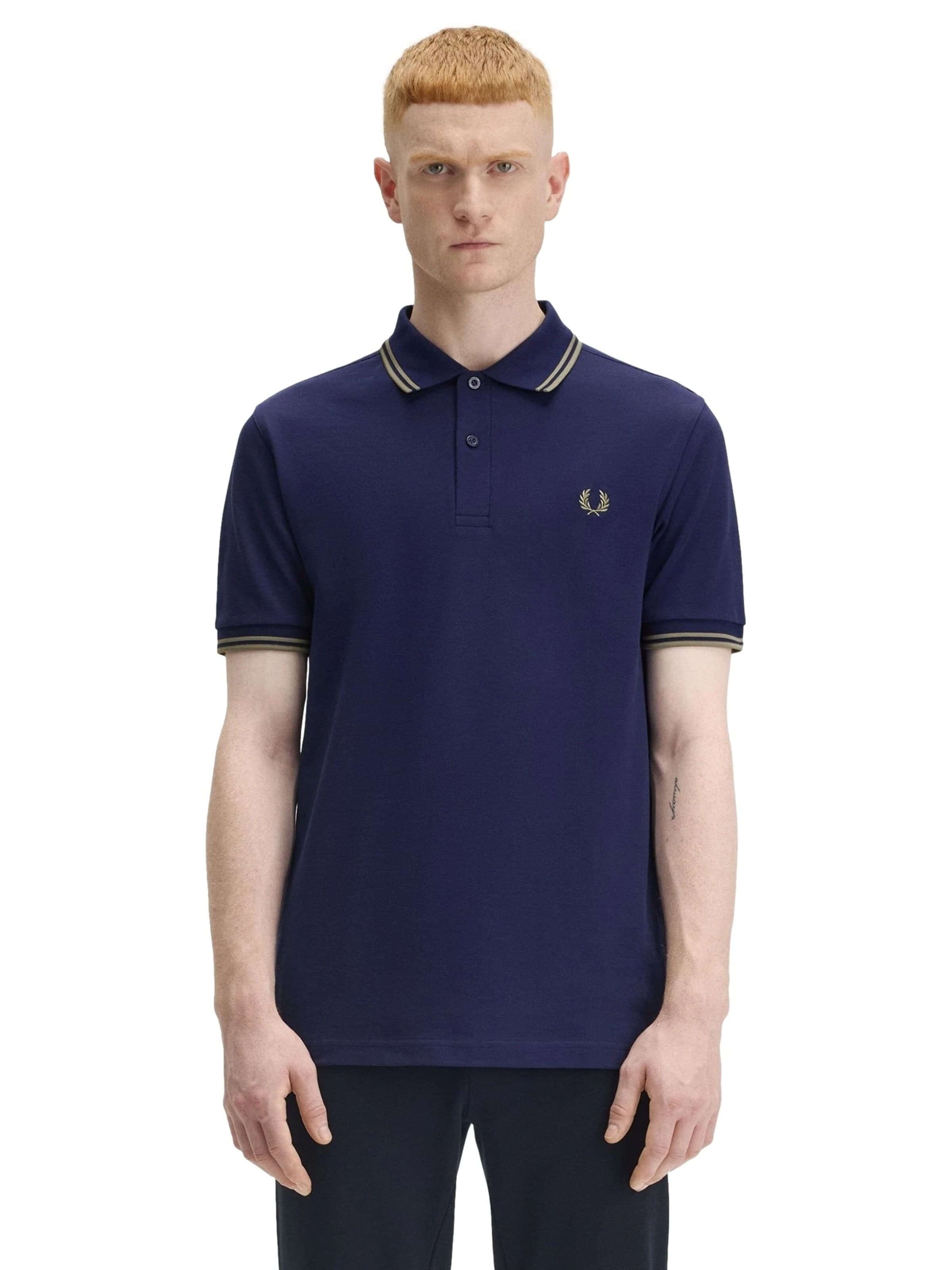 Fred Perry Camiseta 'Polo fred perry marino/verde twin tipped shirt' en S en azul, Vista del producto