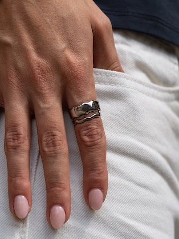 hiBALI Ring 'Organic Duo' in Silver
