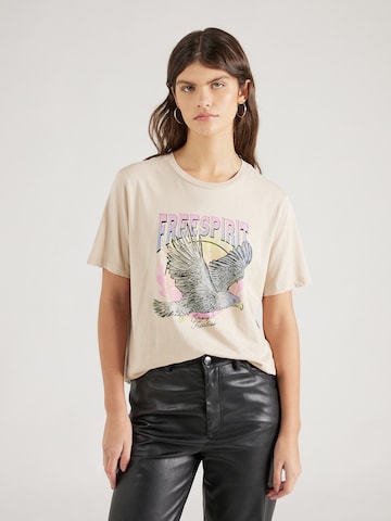 VILA T-shirt 'ROCK' i beige: framsida