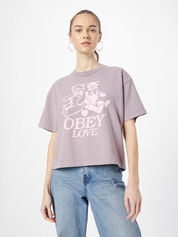 T-shirt Obey en violet : devant