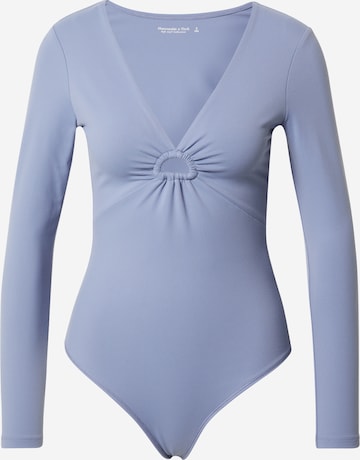 Abercrombie & Fitch Shirt Bodysuit in Blue: front