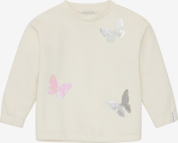 TOM TAILOR Sweatshirt 'Sequin Artwork' in Beige: voorkant