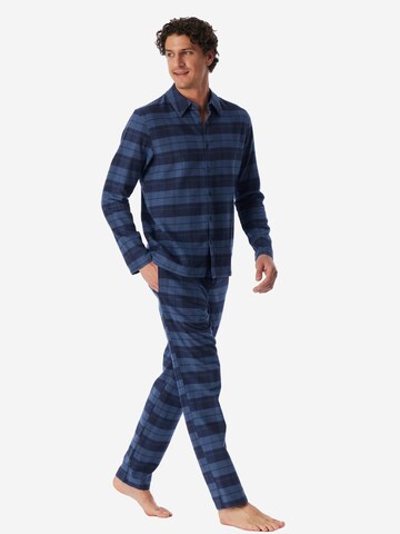 SCHIESSER Pyjama lang 'Selected Premium Warming'‌‌‌‌‌‌‌‌ in Blau