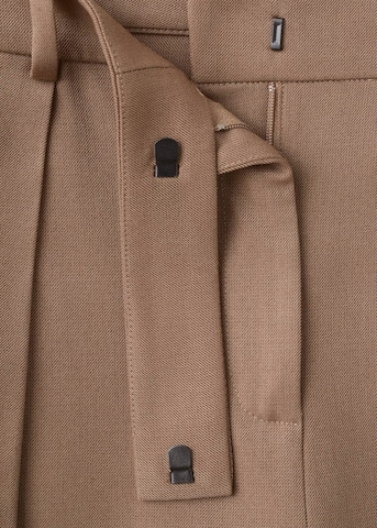 MANGO Wide leg Pleat-Front Pants in Brown