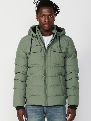 KOROSHI Winter Jacket in Green: front