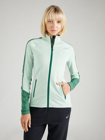 PEAK PERFORMANCE - Sudadera con cremallera deportiva en verde: frente