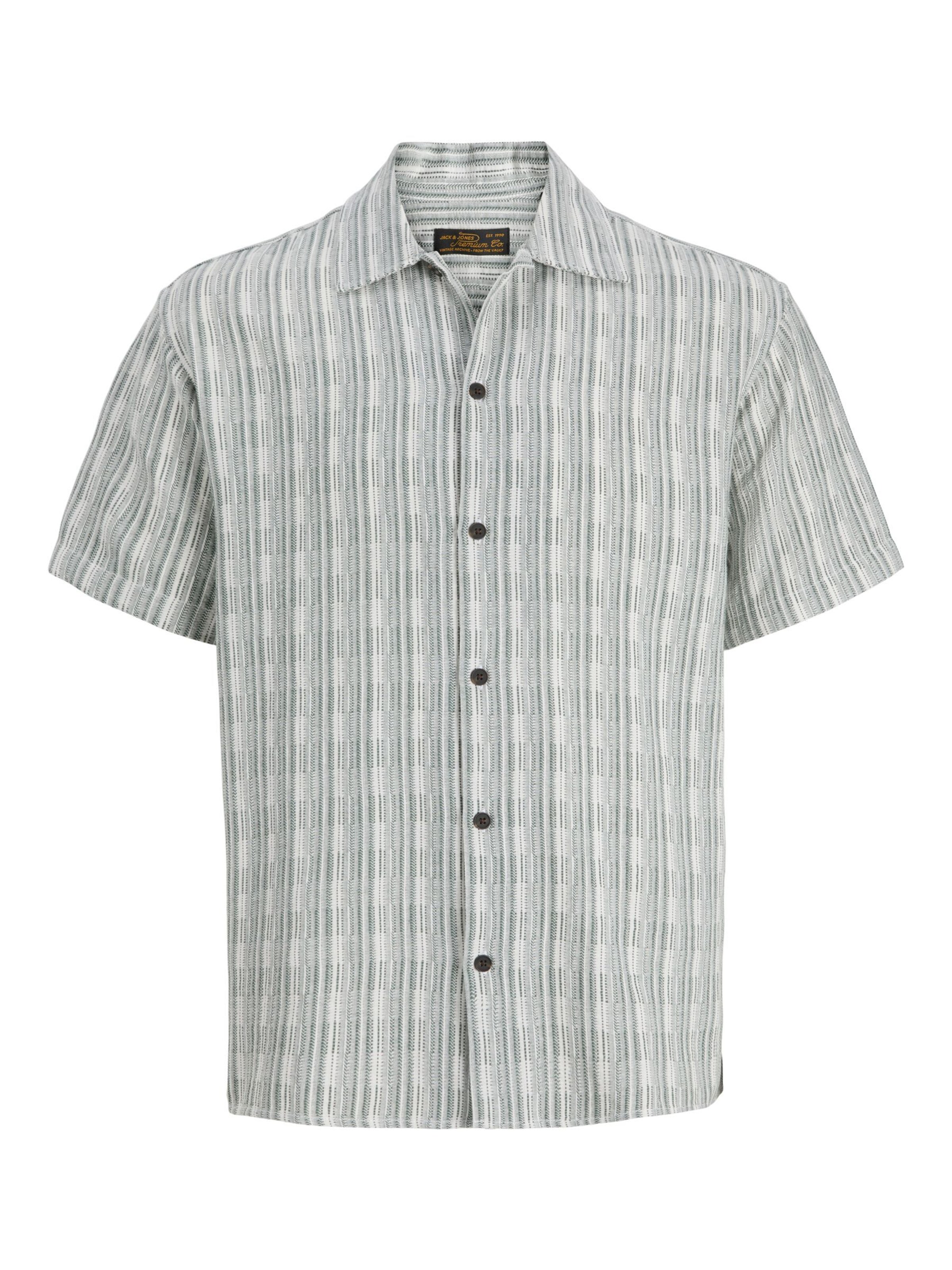JACK & JONES Button Up Shirt in Olive / White, Item view