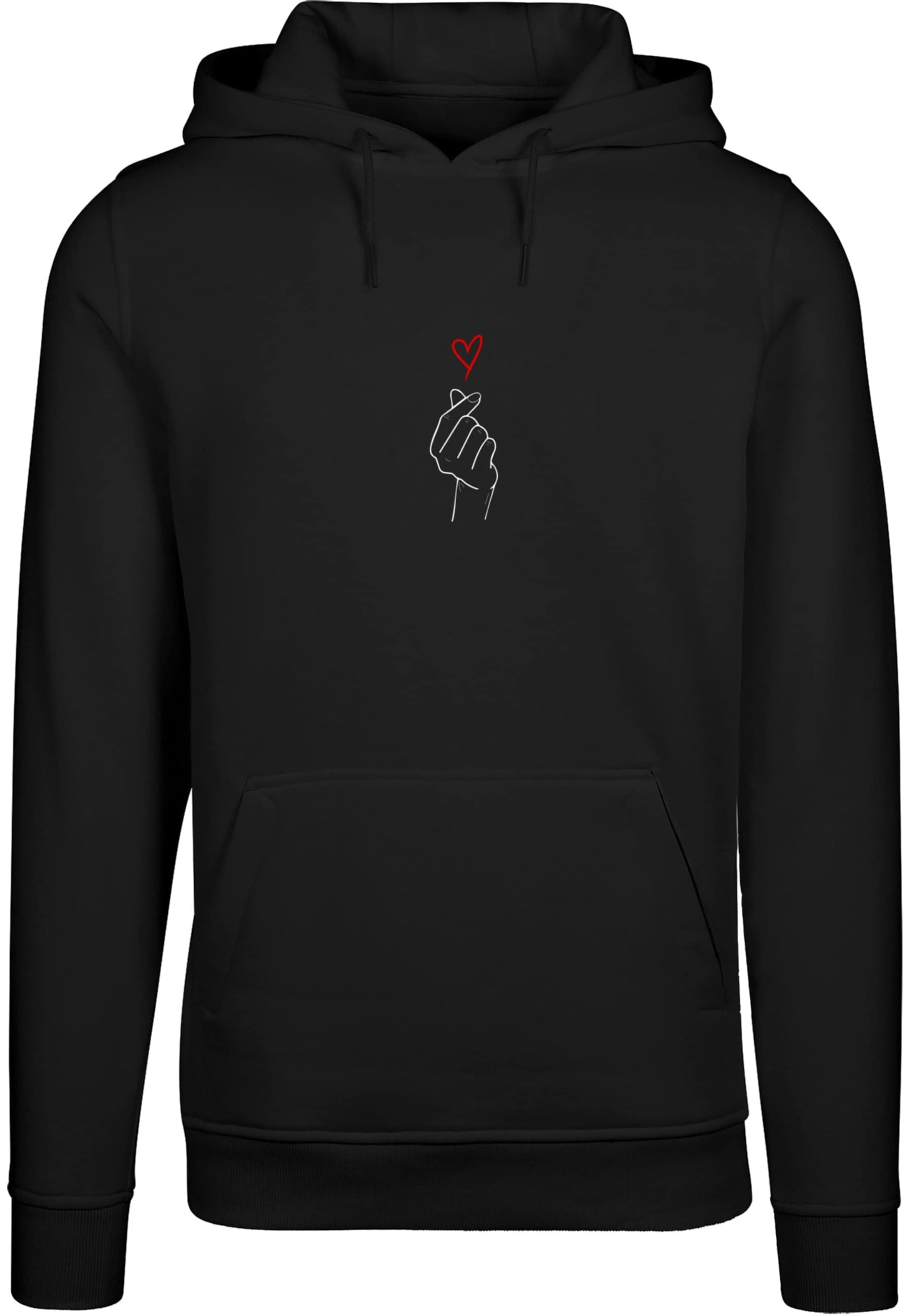 Merchcode Sweatshirt 'Heart' in Schwarz: Vorderseite