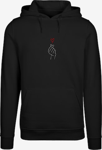 Merchcode Sweatshirt 'Heart' in Schwarz: Vorderseite