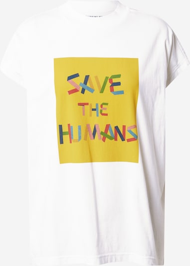 Thinking MU Shirt 'SAVE THE HUMANS' in Yellow / Mixed colours / White, Item view