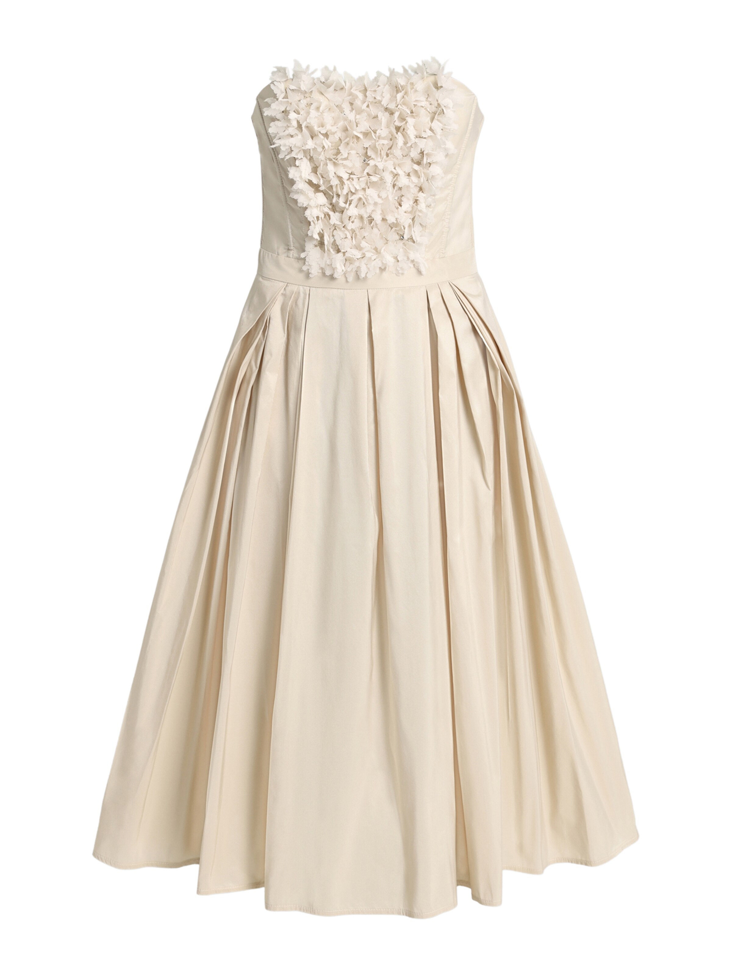 Kokteilinė suknelė iš Elisabetta Franchi, spalva – smėlio spalva, Prekių apžvalga