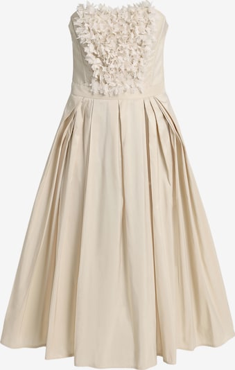 Kokteilinė suknelė iš Elisabetta Franchi, spalva – smėlio spalva, Prekių apžvalga