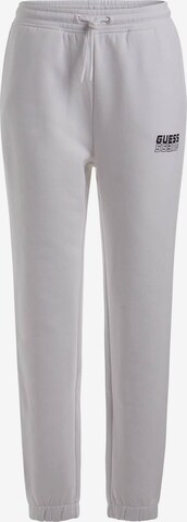GUESS Tapered Workout Pants in White: front