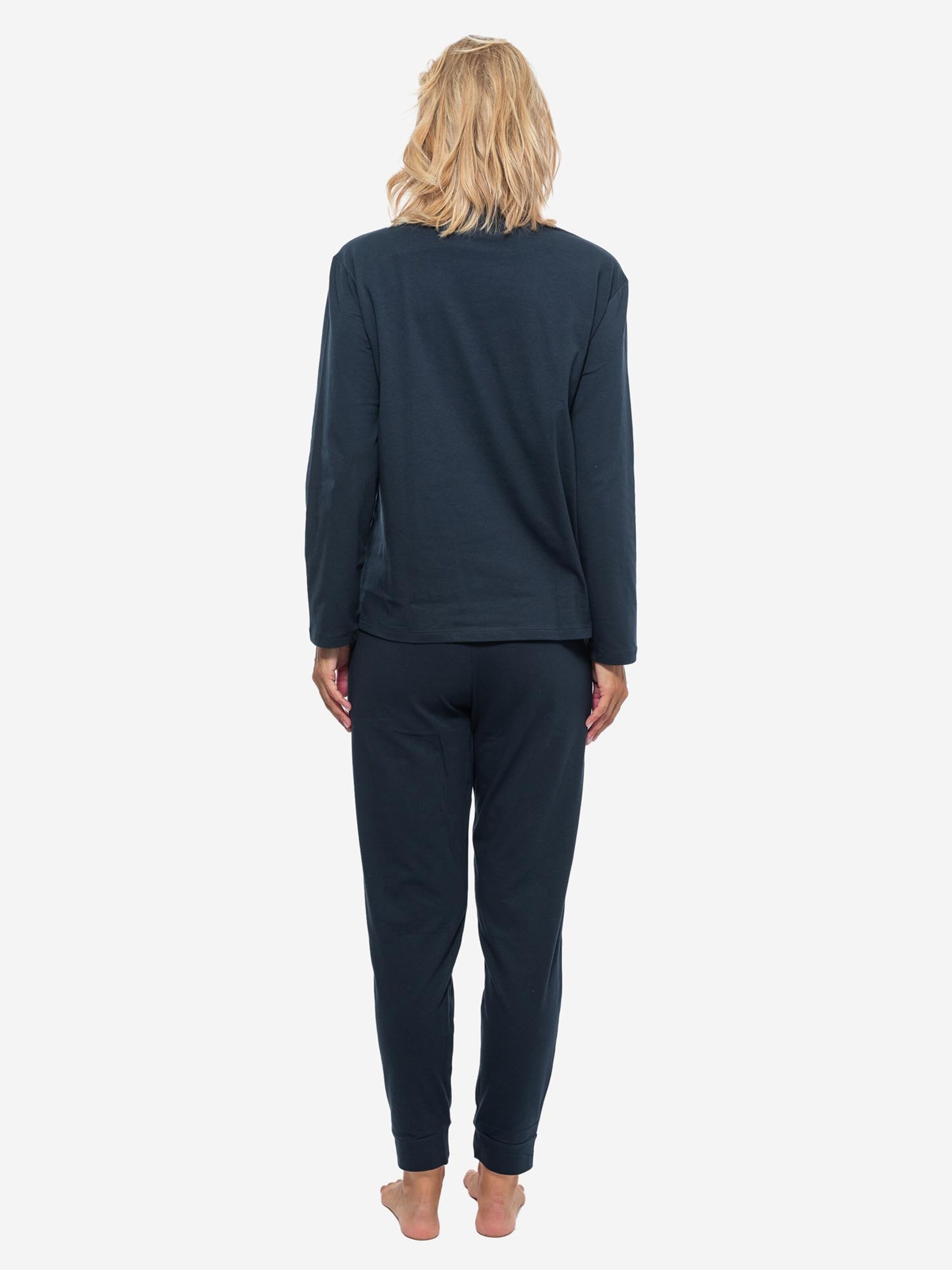 SCHIESSER Pajama 'Organic Cotton' in Blue