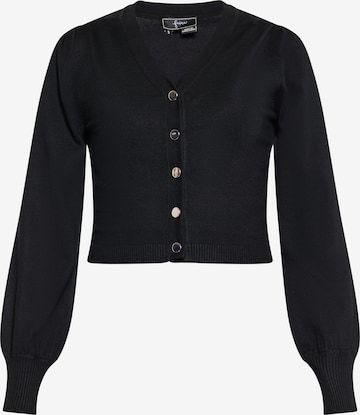 faina Knit Cardigan in Black: front