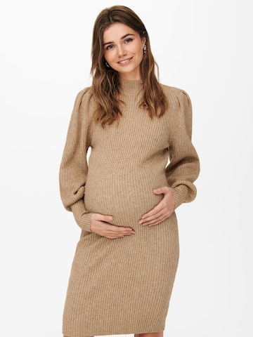 Only Maternity Knitted dress 'Katia' in Brown: front