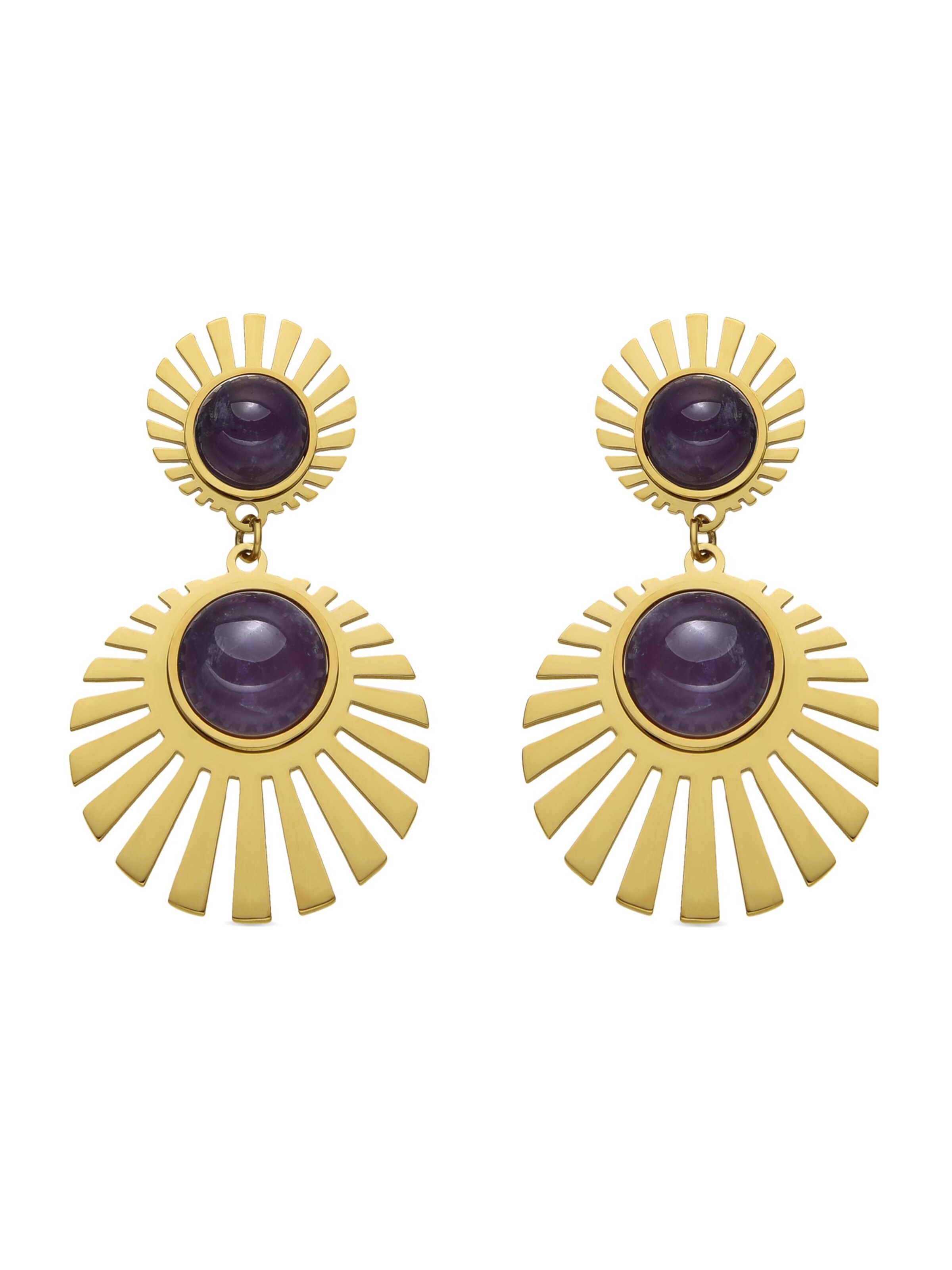 Luxenter Ohrringe 'Zuxia' in Lila: Vorderseite