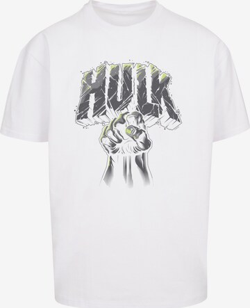T-Shirt 'Marvel Hulk Punch Logo' F4NT4STIC en blanc : devant