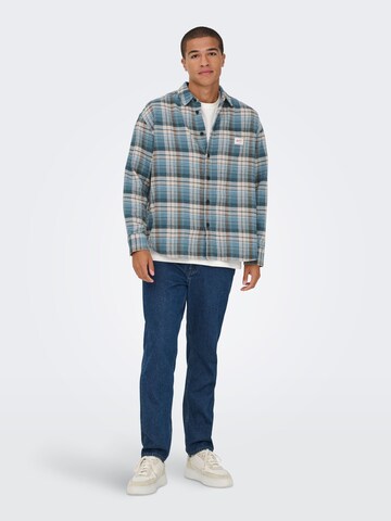 Only & Sons Comfort Fit Skjorte 'ONSJack' i blå