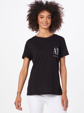 Tricou de la ARMANI EXCHANGE pe negru: față