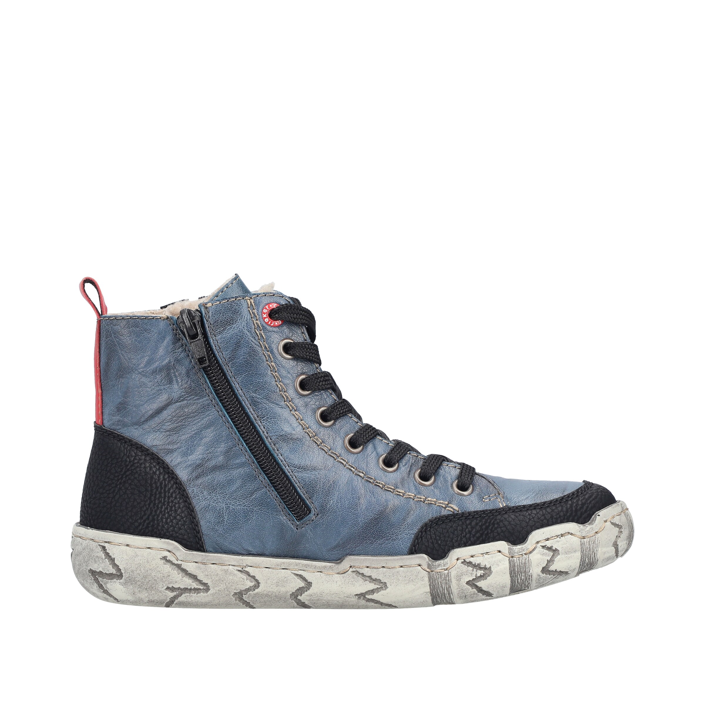 Rieker Lace-Up Ankle Boots in Blue