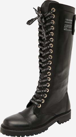 Zadig & Voltaire Lace-Up Boots 'JOE' in Black: front