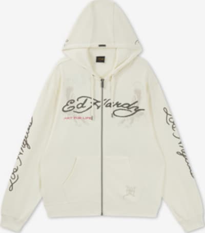 Ed Hardy Collegetakki 'Art For Life' koossa S värissä ecru / verenpunainen / musta, Tuotenäkymä