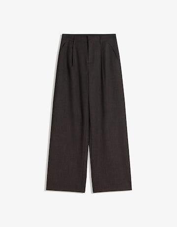 Wide leg Pantaloni con pieghe di Bershka in grigio: frontale